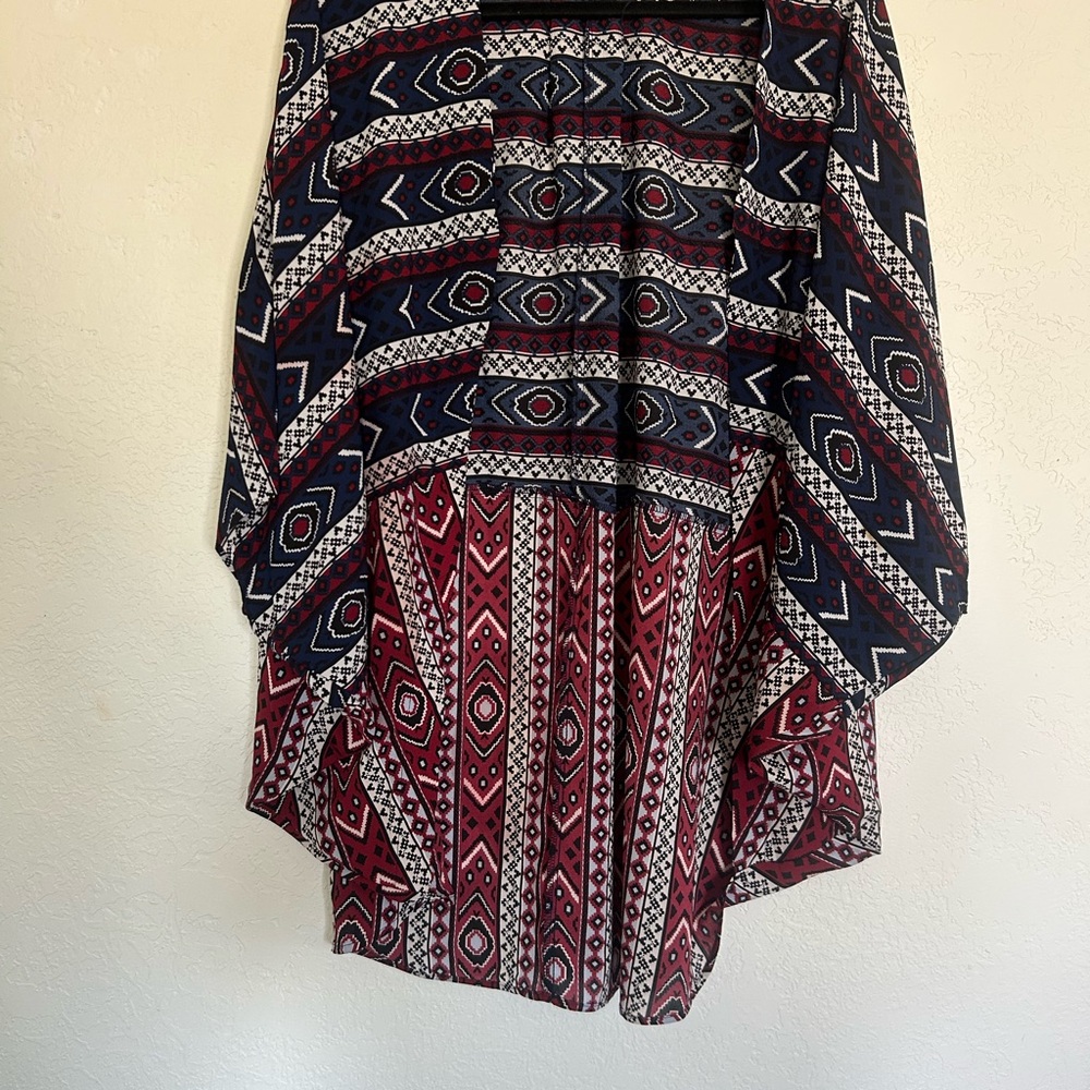 Love Kuza Geometric Patterned Poncho